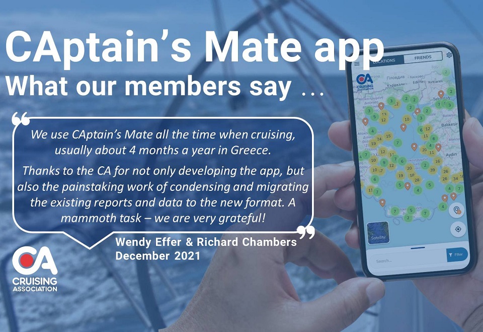 CA member positive feedback on the new version of CAptain's Mate app