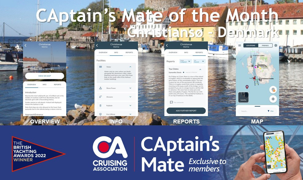 Detailed cruising information on CAptain's Mate for Christiansø, Denmark