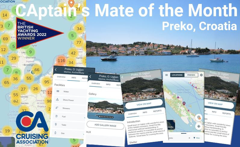 Detailed cruising information on CAptain's Mate for Preko, Croatia 